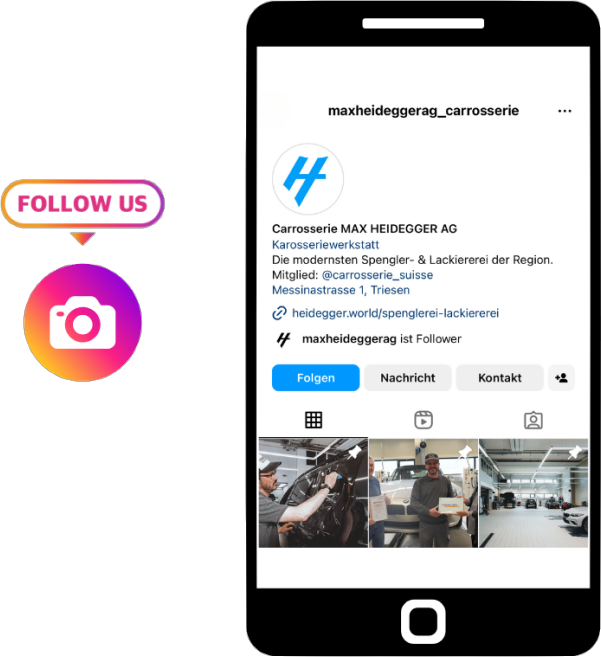 Bild der offenen Instagram-Seite mit Carrosserie-Instagram-Page